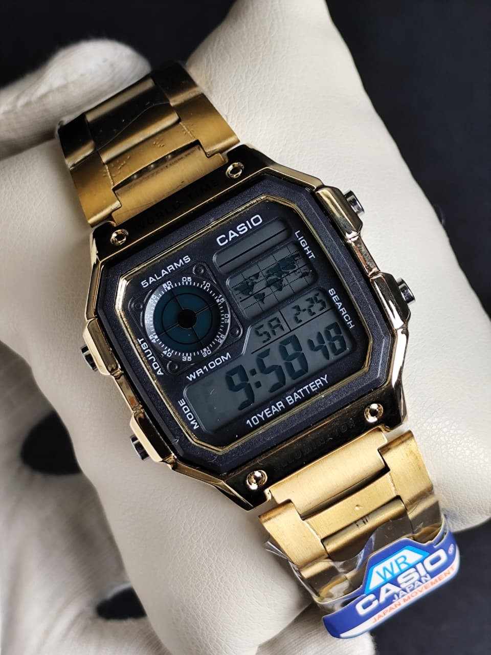 CASIO AE-1200WH World Time Watch Chain